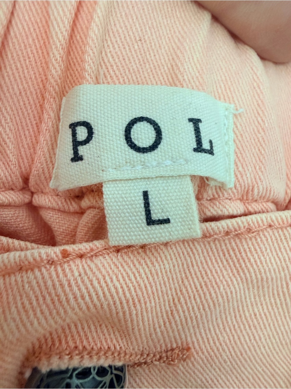 POL Peach Crochet Patch Distressed Cargo Pants - Picture 2 of 3